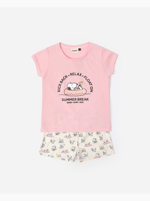 Pigiama a maniche corte per ragazze PEANUTS Summer Break - Kiabi Pigiama a maniche corte per ragazze PEANUTS Summer Break - Kiabi