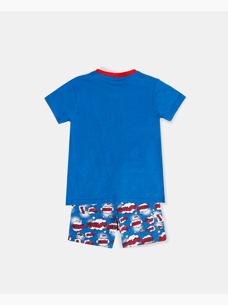 Pigiama a maniche corte per ragazzi DIVER Super Dad Blu fluo - Kiabi