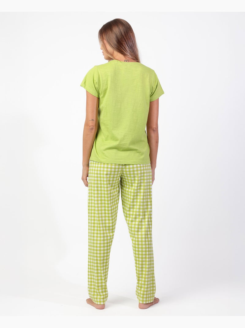 Pigiama a maniche corte Vichy Mood da donna ADMAS Giallo limone - Kiabi