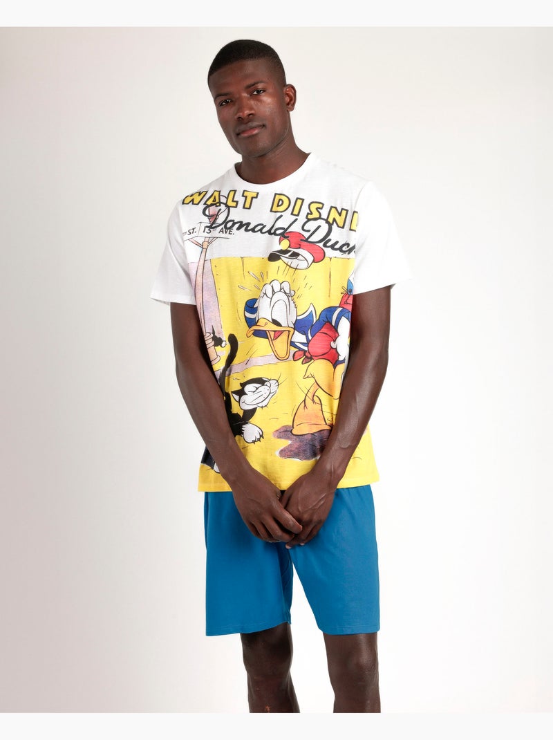 Pigiama a maniche corte vintage da uomo DISNEY Donald Bianco - Kiabi