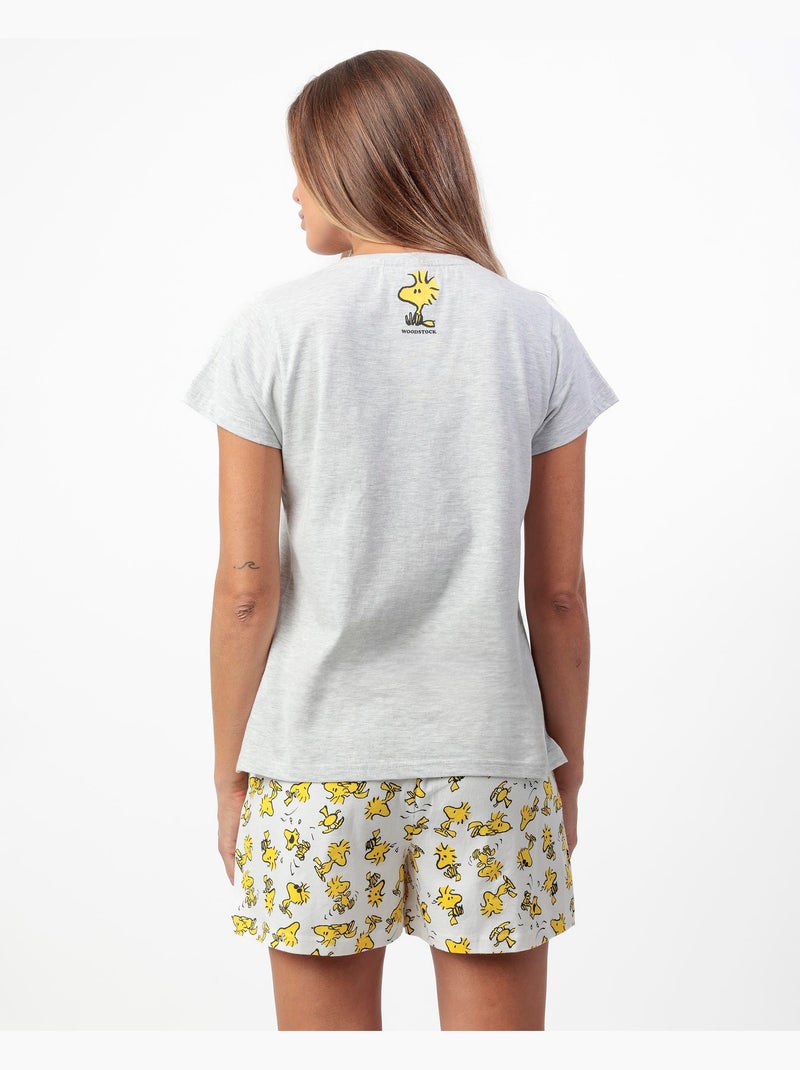 Pigiama a maniche corte Woodstock da donna PEANUTS Grigio melangiato - Kiabi