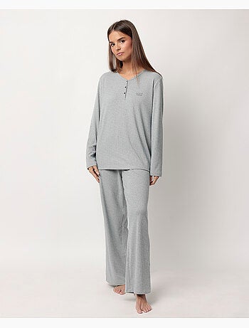 Pigiama a maniche lunghe a coste supersoft da donna ADMAS HOME