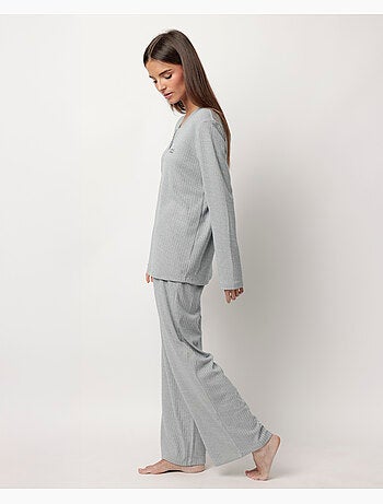 Pigiama a maniche lunghe a coste supersoft da donna ADMAS HOME