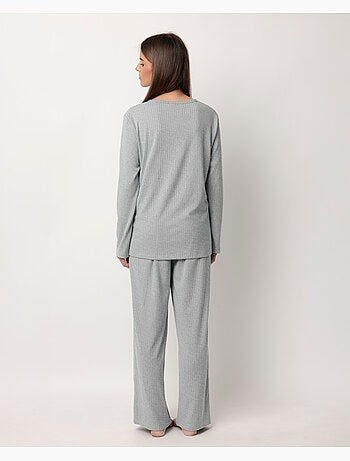 Pigiama a maniche lunghe a coste supersoft da donna ADMAS HOME