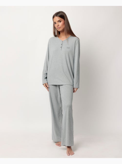 Pigiama a maniche lunghe a coste supersoft da donna ADMAS HOME - Kiabi Pigiama a maniche lunghe a coste supersoft da donna ADMAS HOME - Kiabi