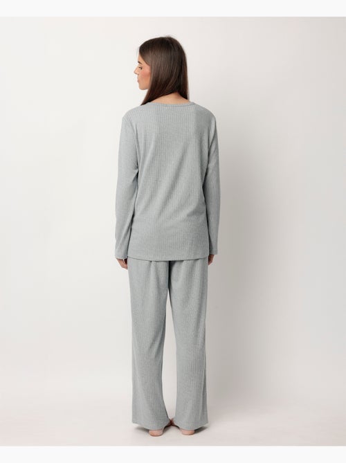 Pigiama a maniche lunghe a coste supersoft da donna ADMAS HOME - Kiabi Pigiama a maniche lunghe a coste supersoft da donna ADMAS HOME - Kiabi