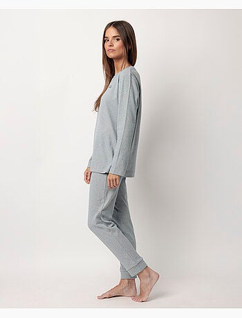 Pigiama a maniche lunghe a coste supersoft da donna ADMAS HOME