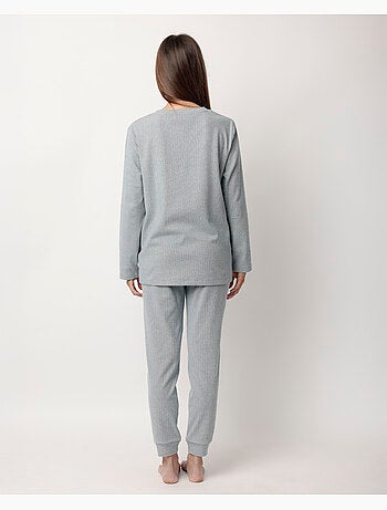 Pigiama a maniche lunghe a coste supersoft da donna ADMAS HOME