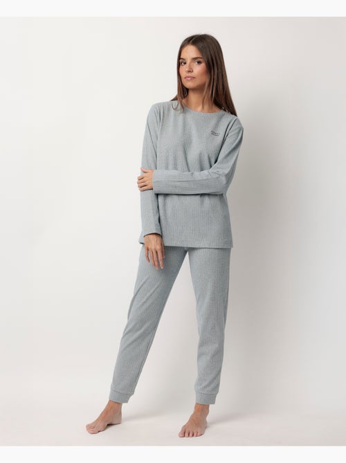 Pigiama a maniche lunghe a coste supersoft da donna ADMAS HOME - Kiabi Pigiama a maniche lunghe a coste supersoft da donna ADMAS HOME - Kiabi