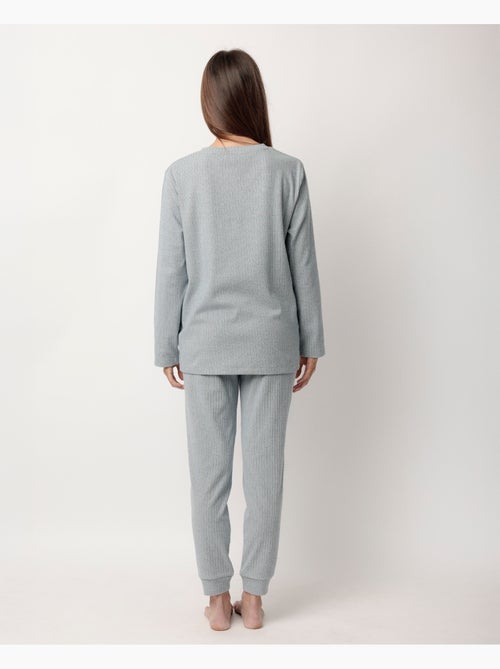 Pigiama a maniche lunghe a coste supersoft da donna ADMAS HOME - Kiabi Pigiama a maniche lunghe a coste supersoft da donna ADMAS HOME - Kiabi