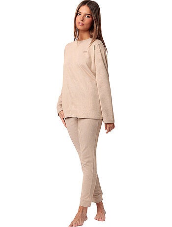 Pigiama a maniche lunghe a coste supersoft da donna ADMAS HOME