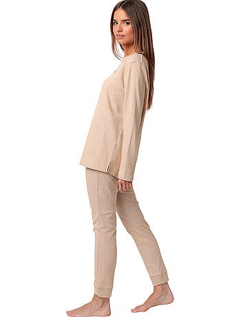 Pigiama a maniche lunghe a coste supersoft da donna ADMAS HOME