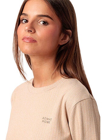 Pigiama a maniche lunghe a coste supersoft da donna ADMAS HOME