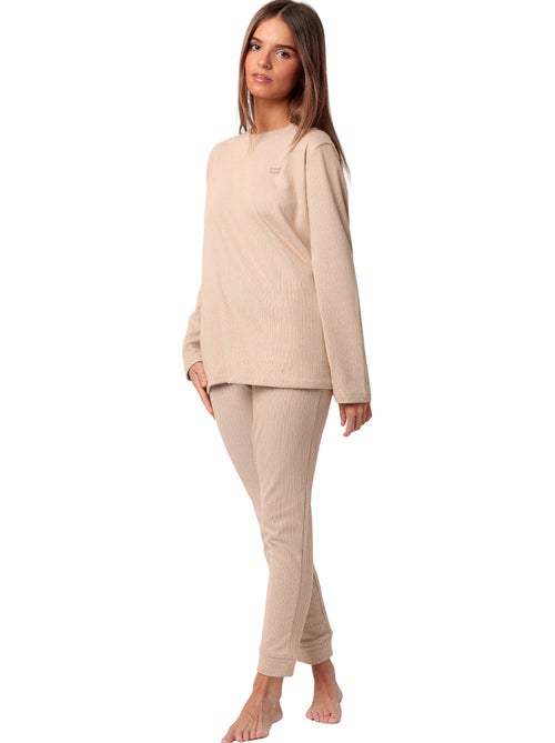 Pigiama a maniche lunghe a coste supersoft da donna ADMAS HOME - Kiabi Pigiama a maniche lunghe a coste supersoft da donna ADMAS HOME - Kiabi