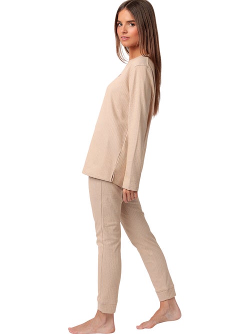 Pigiama a maniche lunghe a coste supersoft da donna ADMAS HOME - Kiabi Pigiama a maniche lunghe a coste supersoft da donna ADMAS HOME - Kiabi