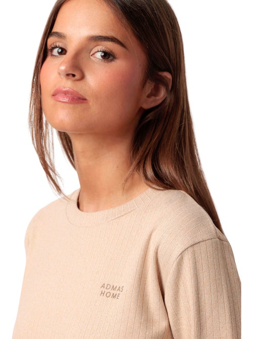 Pigiama a maniche lunghe a coste supersoft da donna ADMAS HOME - Kiabi Pigiama a maniche lunghe a coste supersoft da donna ADMAS HOME - Kiabi