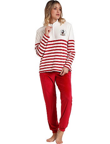Pigiama a maniche lunghe a righe da donna DISNEY King Mickey