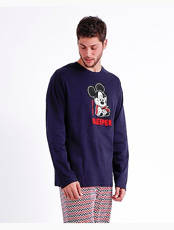 Pigiama a maniche lunghe a zigzag di Topolino da uomo DISNEY