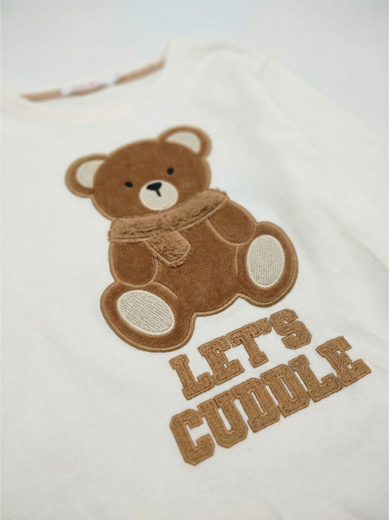 Pigiama a maniche lunghe ADMAS Bear Hugs per bambina Ecru - Kiabi