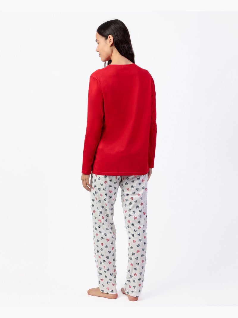 Pigiama a maniche lunghe ADMAS da donna Ocean Lover Rosso - Kiabi