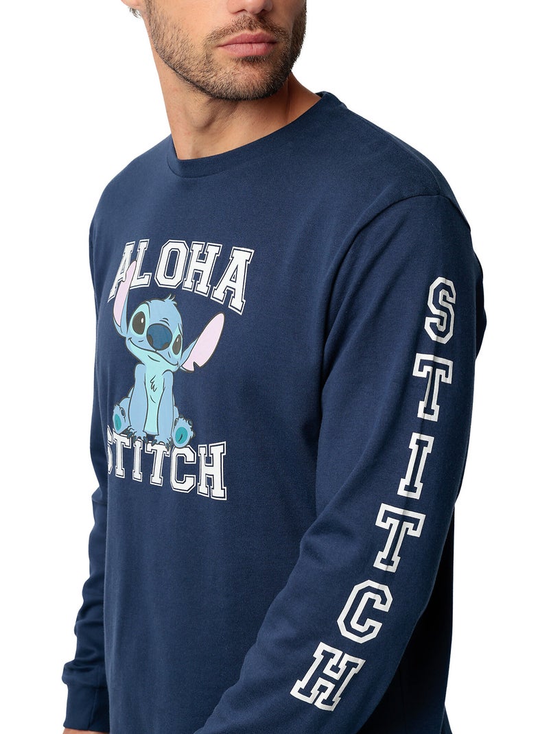 Pigiama a maniche lunghe Aloha Stitch da uomo DISNEY Blu marino - Kiabi