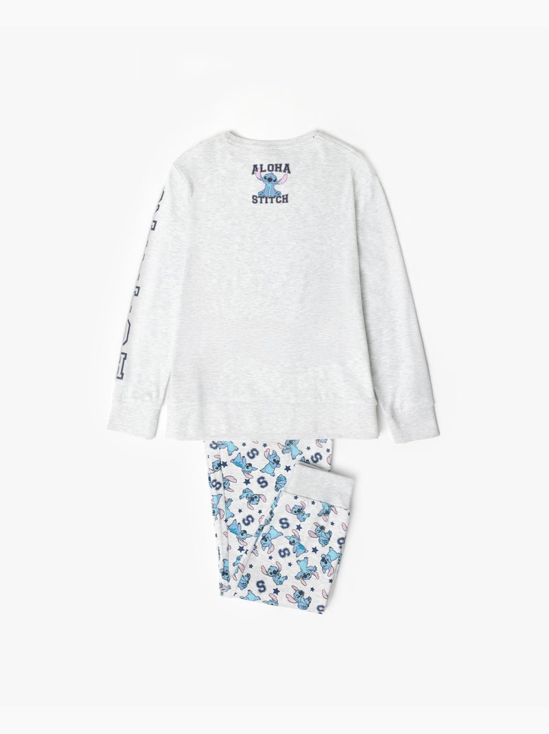 Pigiama a maniche lunghe Aloha Stitch per bambine DISNEY Grigio melangiato - Kiabi