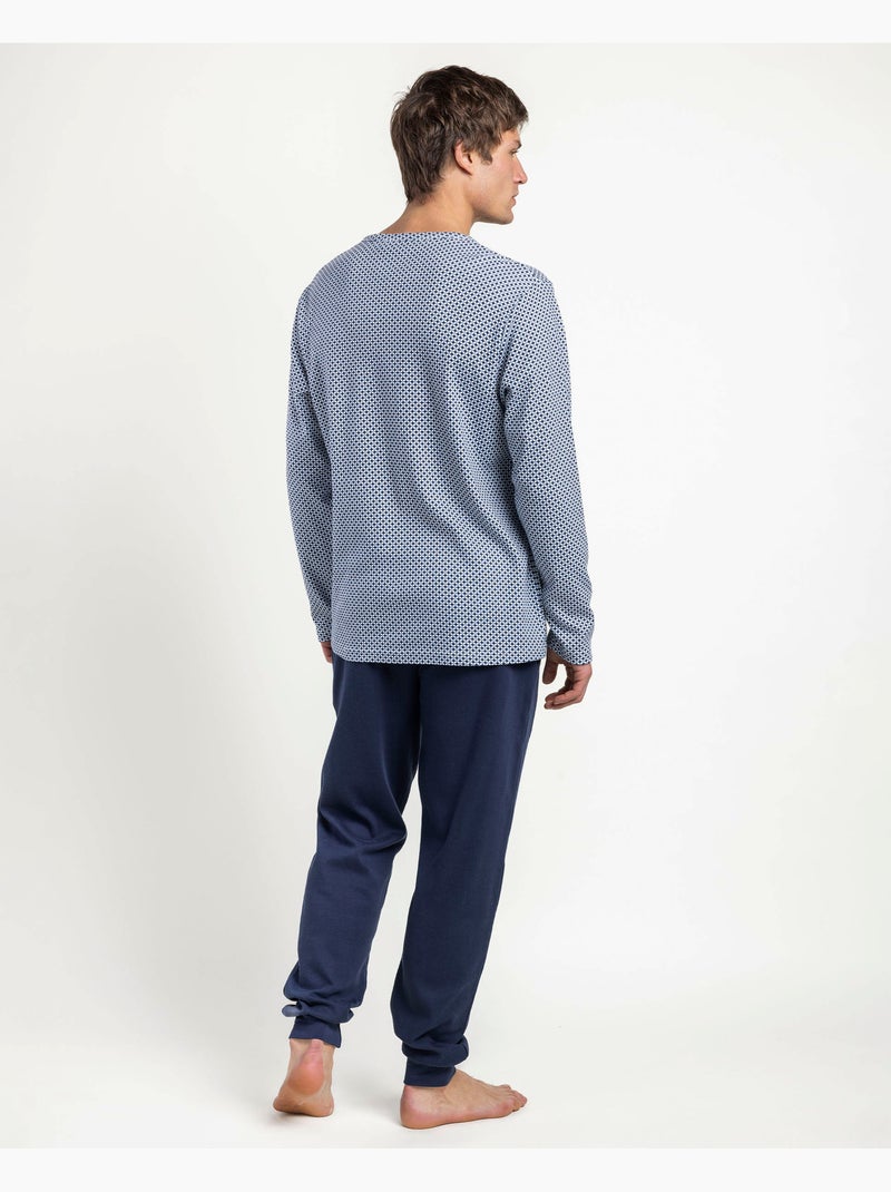 Pigiama a maniche lunghe aperto Frostline da uomo ADMAS CLASSIC Blu marino - Kiabi