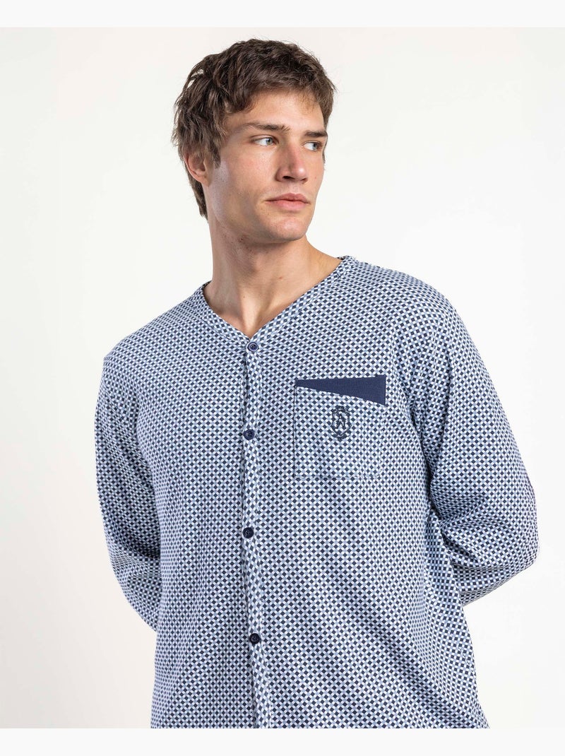 Pigiama a maniche lunghe aperto Frostline da uomo ADMAS CLASSIC Blu marino - Kiabi