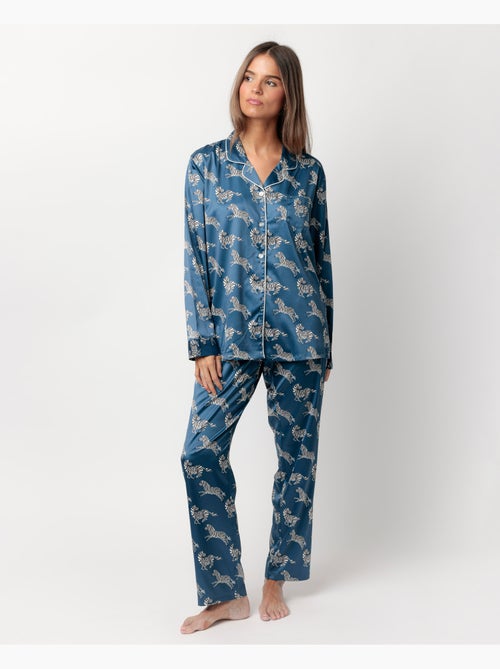 Pigiama a maniche lunghe aperto in raso zebrato oro da donna ADMAS LUXURY - Kiabi Pigiama a maniche lunghe aperto in raso zebrato oro da donna ADMAS LUXURY - Kiabi