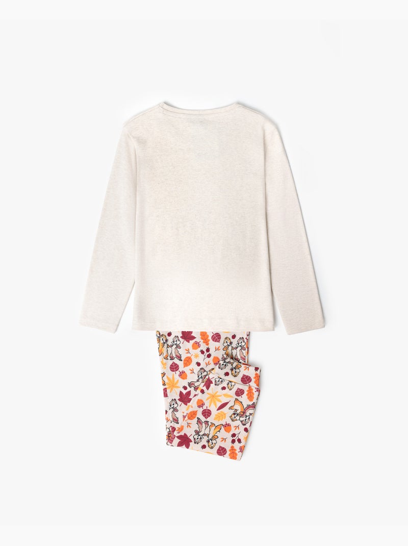 Pigiama a maniche lunghe Chip N'Dale per bambine DISNEY Beige - Kiabi
