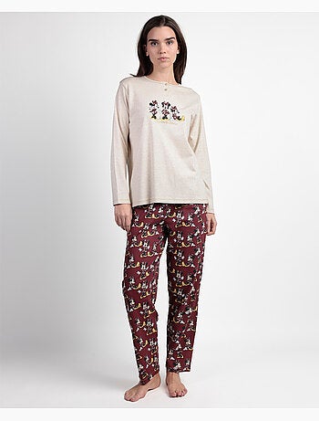 Pigiama a maniche lunghe con bottoni disney minnie mouse da donna