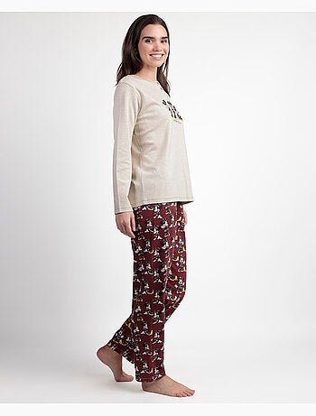 Pigiama a maniche lunghe con bottoni disney minnie mouse da donna