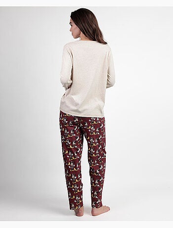 Pigiama a maniche lunghe con bottoni disney minnie mouse da donna