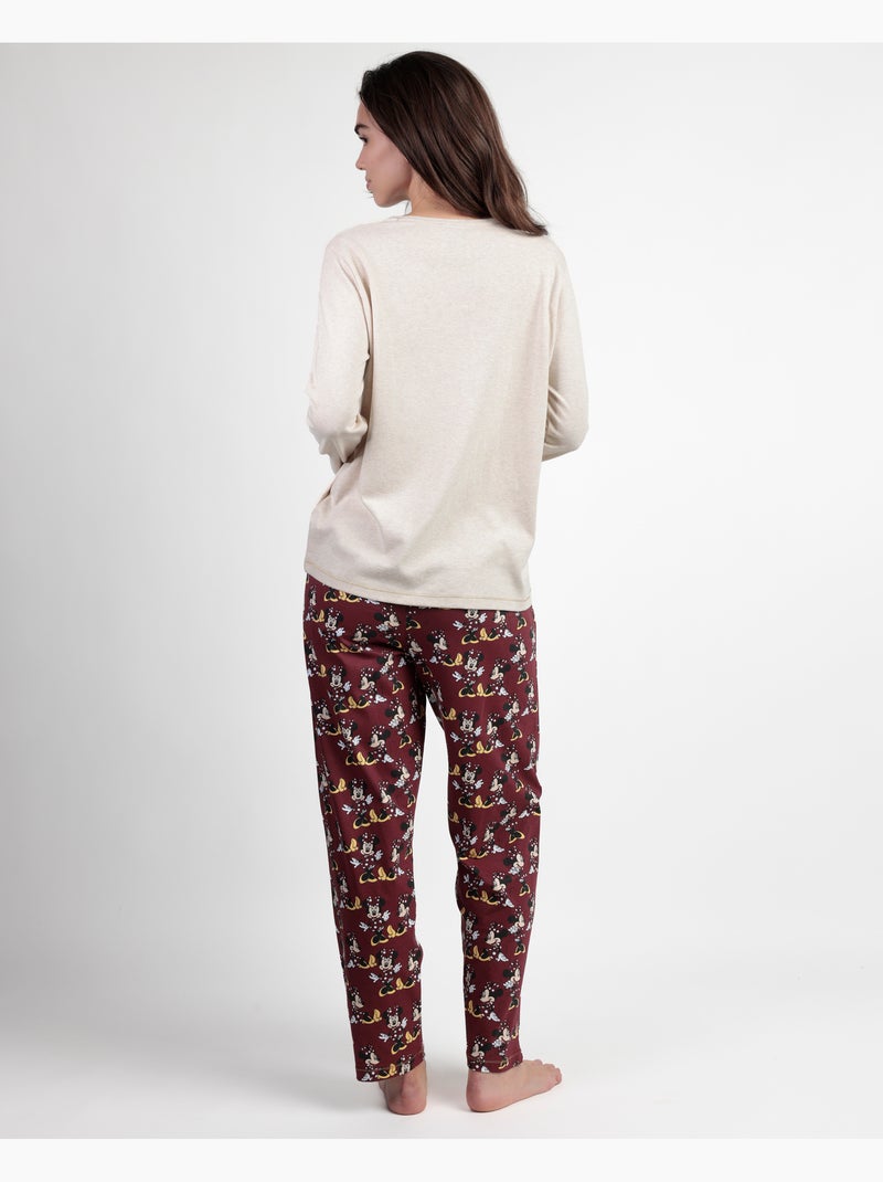 Pigiama a maniche lunghe con bottoni disney minnie mouse da donna Ecru - Kiabi