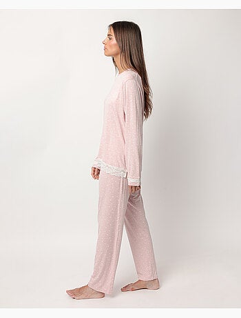 Pigiama a maniche lunghe con cuori ADMAS CLASSIC da donna
