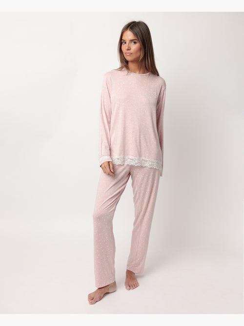 Pigiama a maniche lunghe con cuori ADMAS CLASSIC da donna - Kiabi Pigiama a maniche lunghe con cuori ADMAS CLASSIC da donna - Kiabi