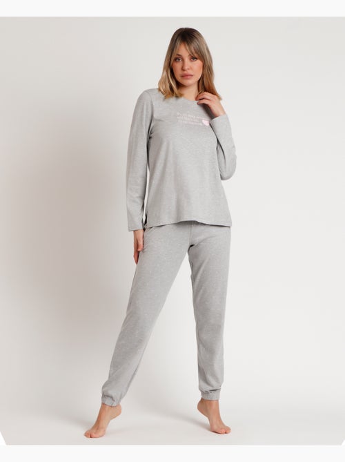 Pigiama a maniche lunghe con cuori rosa da donna ADMAS CLASSIC - Kiabi Pigiama a maniche lunghe con cuori rosa da donna ADMAS CLASSIC - Kiabi