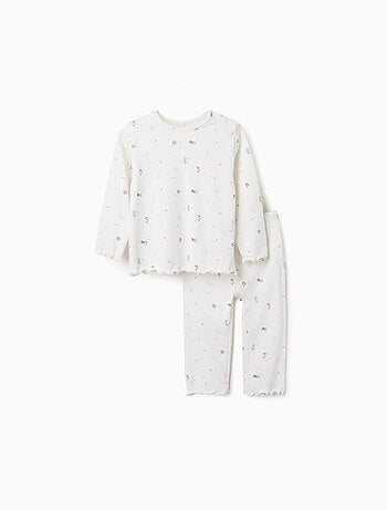 Pigiama a maniche lunghe con fiori e stelle