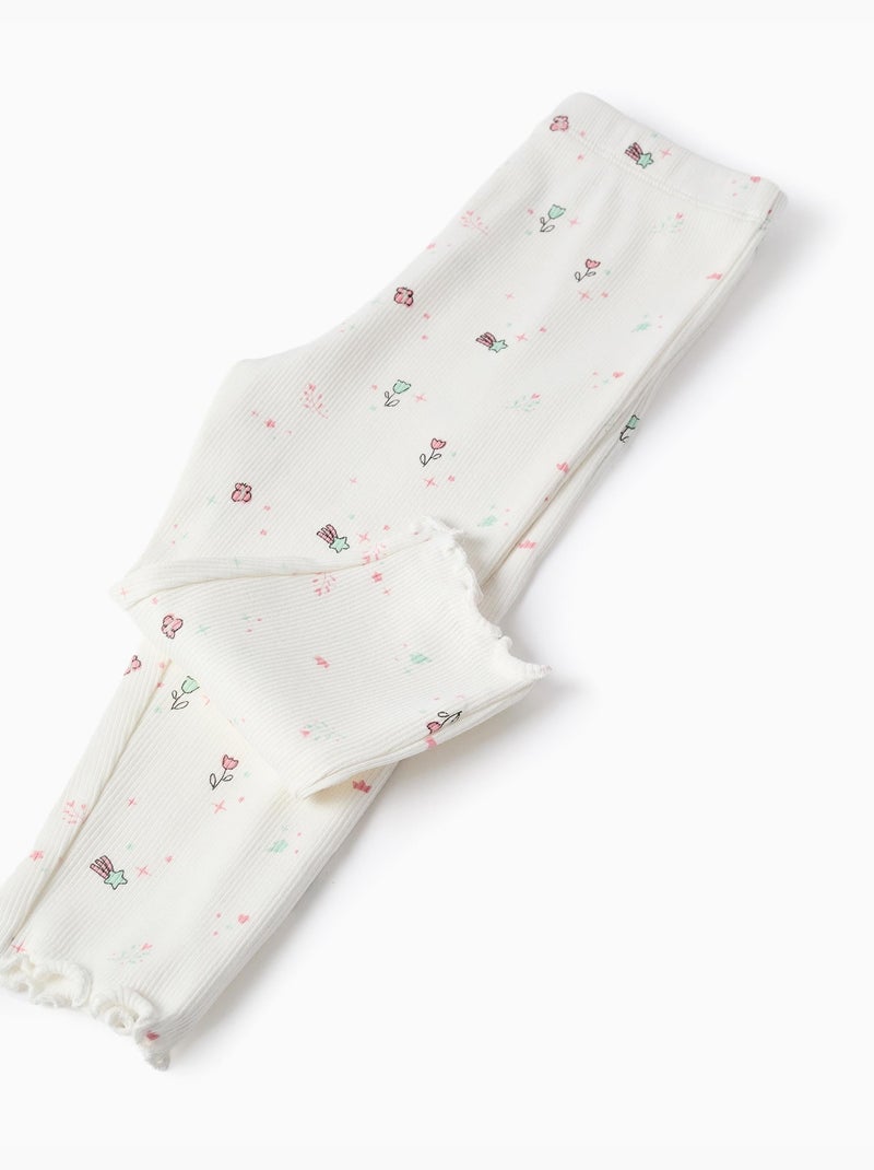 Pigiama a maniche lunghe con fiori e stelle Bianco - Kiabi