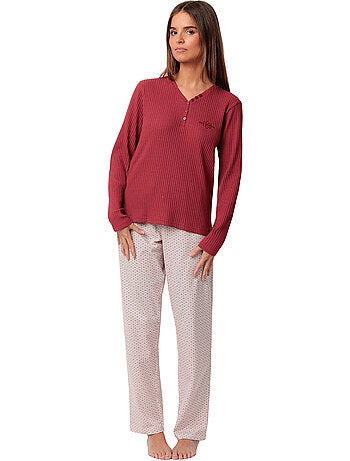 Pigiama a maniche lunghe con fiori geometrici da donna STAY AT HOME