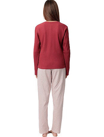 Pigiama a maniche lunghe con fiori geometrici da donna STAY AT HOME