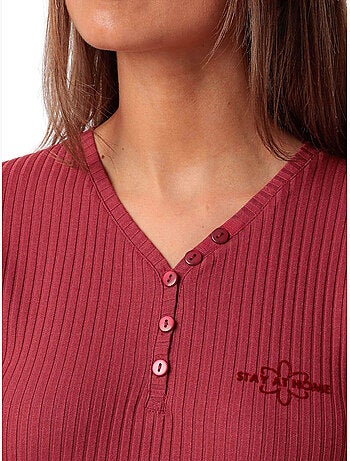 Pigiama a maniche lunghe con fiori geometrici da donna STAY AT HOME