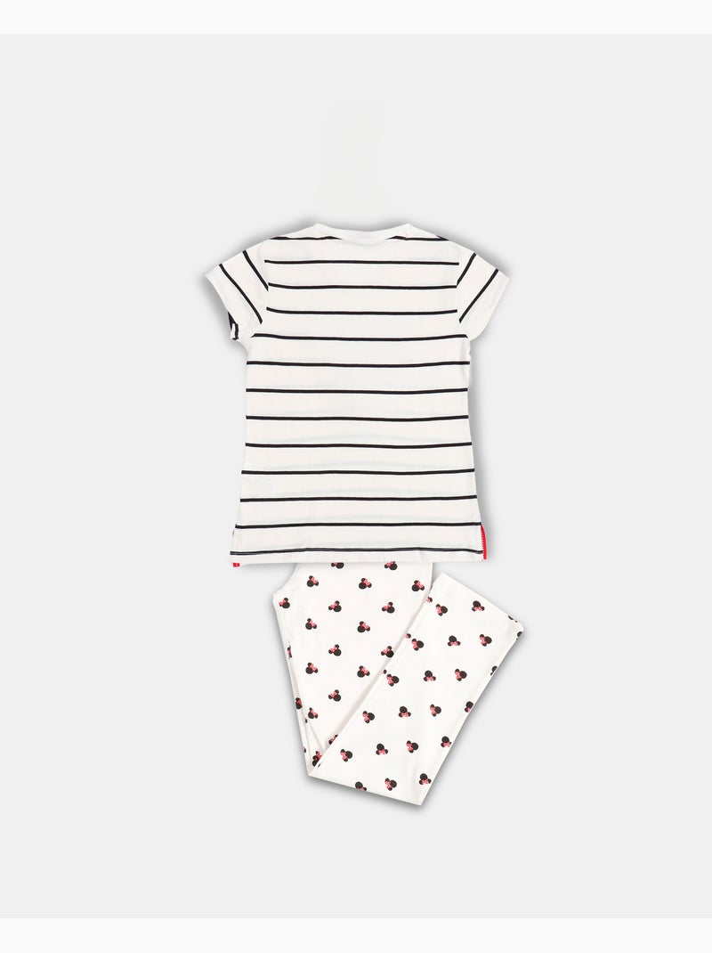 Pigiama a maniche lunghe con paillettes DISNEY Minnie per bambine Ecru - Kiabi