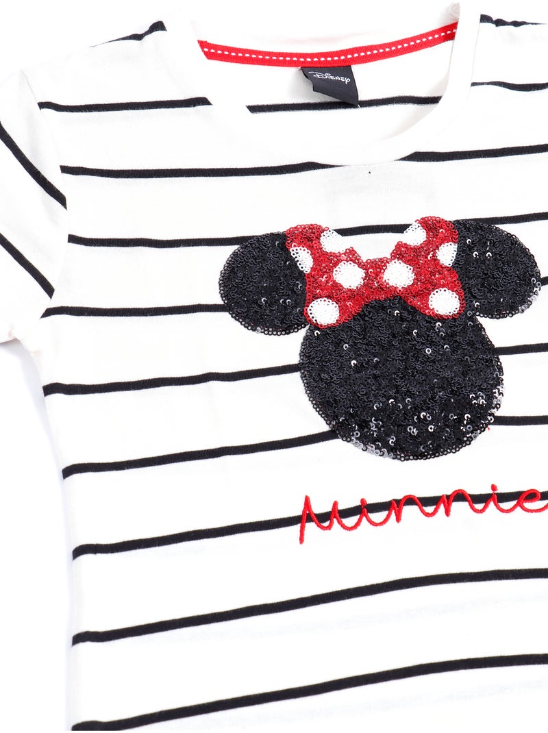 Pigiama a maniche lunghe con paillettes DISNEY Minnie per bambine Ecru - Kiabi