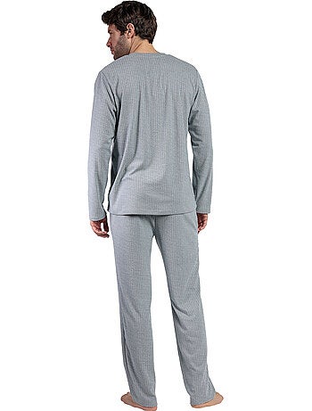 Pigiama a maniche lunghe con patta a coste supersoft da uomo ADMAS HOME