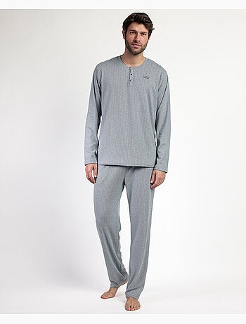 Pigiama a maniche lunghe con patta a coste supersoft da uomo ADMAS HOME