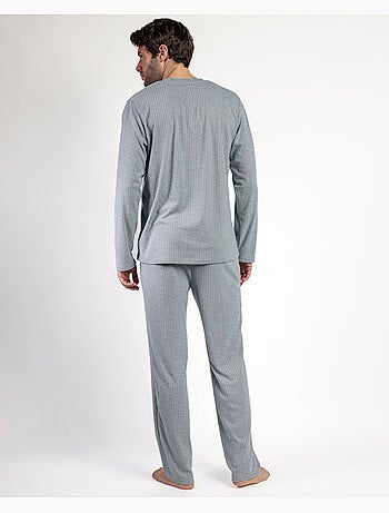 Pigiama a maniche lunghe con patta a coste supersoft da uomo ADMAS HOME