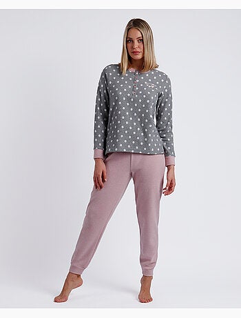 Pigiama a maniche lunghe con pois dolci da donna ADMAS A