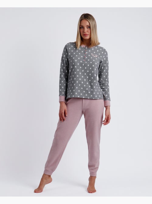 Pigiama a maniche lunghe con pois dolci da donna ADMAS A - Kiabi Pigiama a maniche lunghe con pois dolci da donna ADMAS A - Kiabi