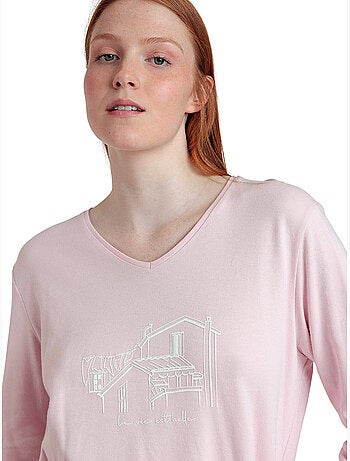 Pigiama a maniche lunghe con scollo a V da donna ADMAS La Vie Est Belle